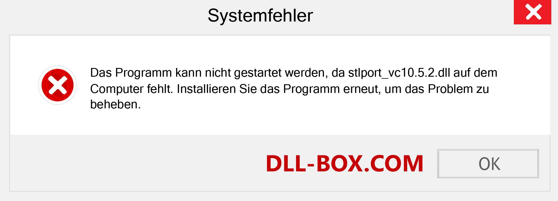 stlport_vc10.5.2.dll-Datei fehlt?. Download für Windows 7, 8, 10 - Fix stlport_vc10.5.2 dll Missing Error unter Windows, Fotos, Bildern