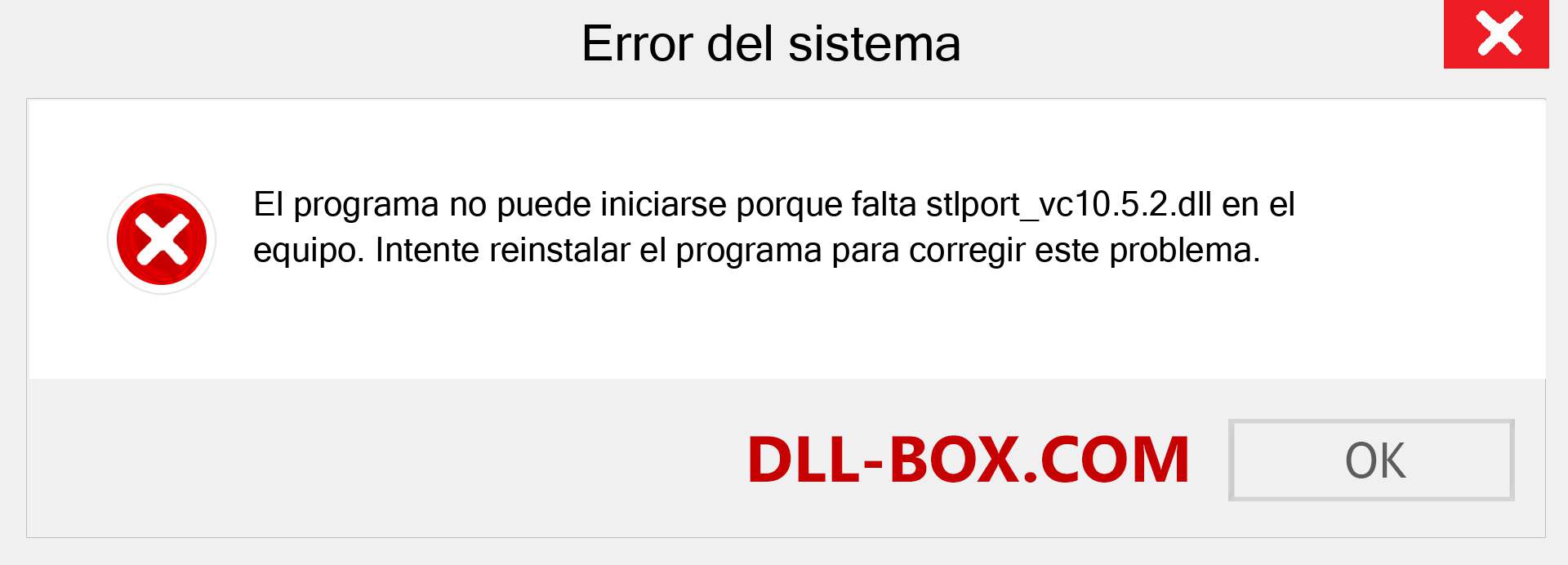 ¿Falta el archivo stlport_vc10.5.2.dll ?. Descargar para Windows 7, 8, 10 - Corregir stlport_vc10.5.2 dll Missing Error en Windows, fotos, imágenes