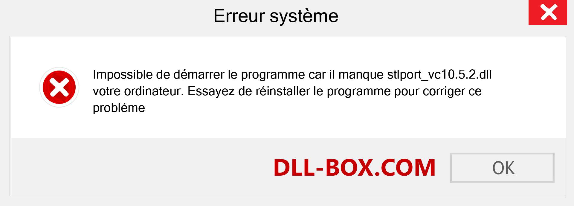 Le fichier stlport_vc10.5.2.dll est manquant ?. Télécharger pour Windows 7, 8, 10 - Correction de l'erreur manquante stlport_vc10.5.2 dll sur Windows, photos, images