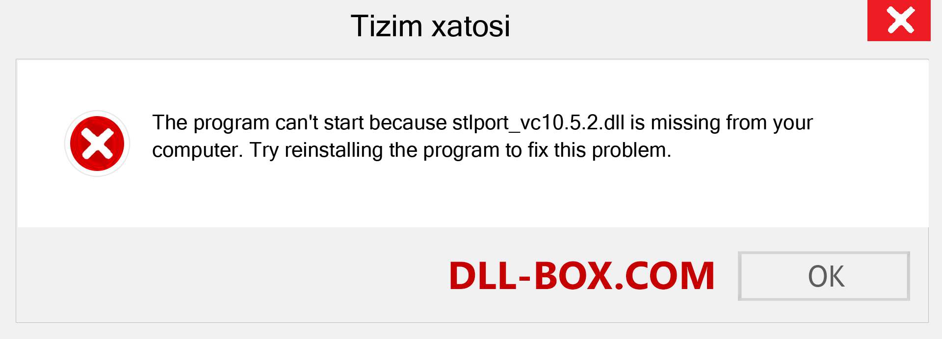 stlport_vc10.5.2.dll fayli yo'qolganmi?. Windows 7, 8, 10 uchun yuklab olish - Windowsda stlport_vc10.5.2 dll etishmayotgan xatoni tuzating, rasmlar, rasmlar